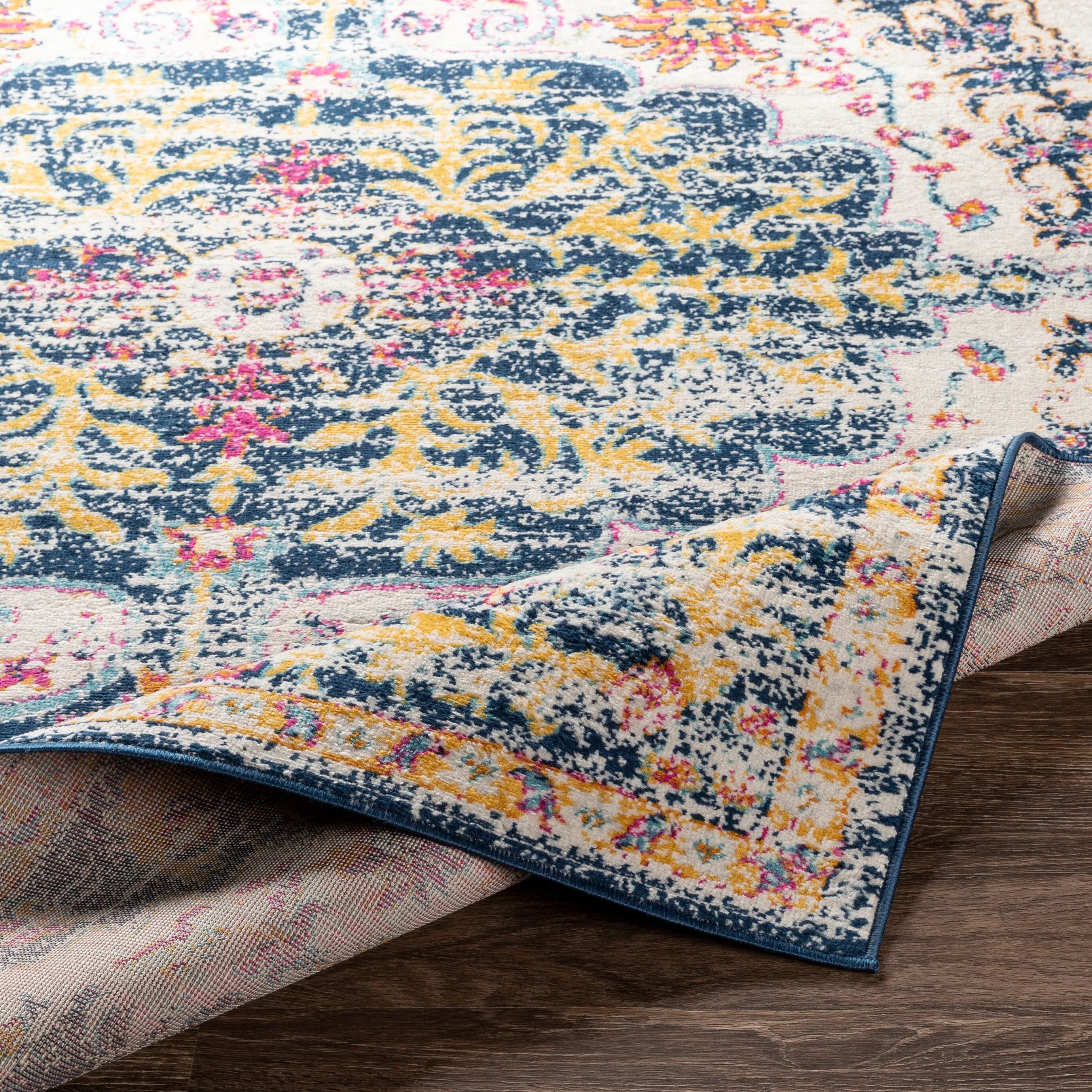 Livabliss Zimmer Distressed Boho Medallion Area Rug