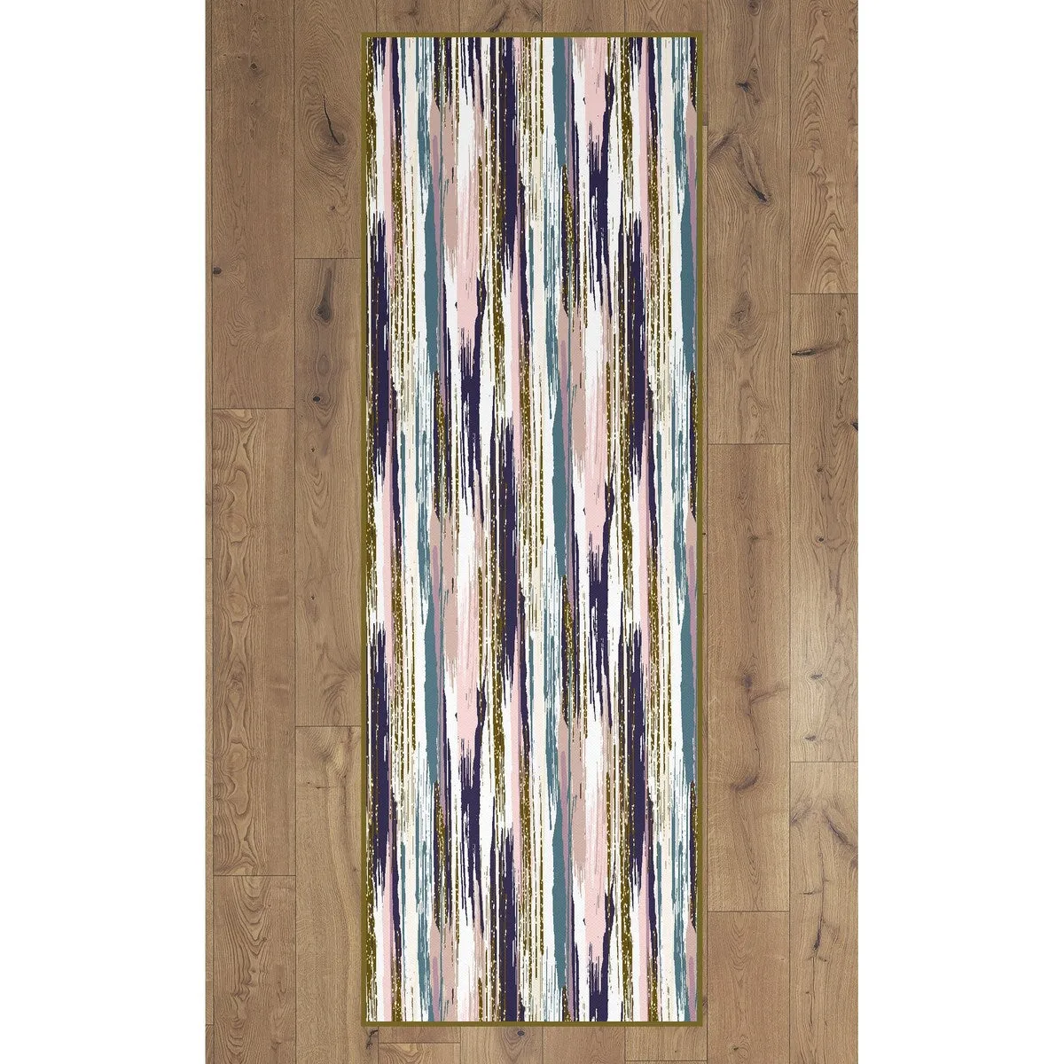 Living Room Area Rug Nonslip. Abstract Brushstrokes Glitter Pattern