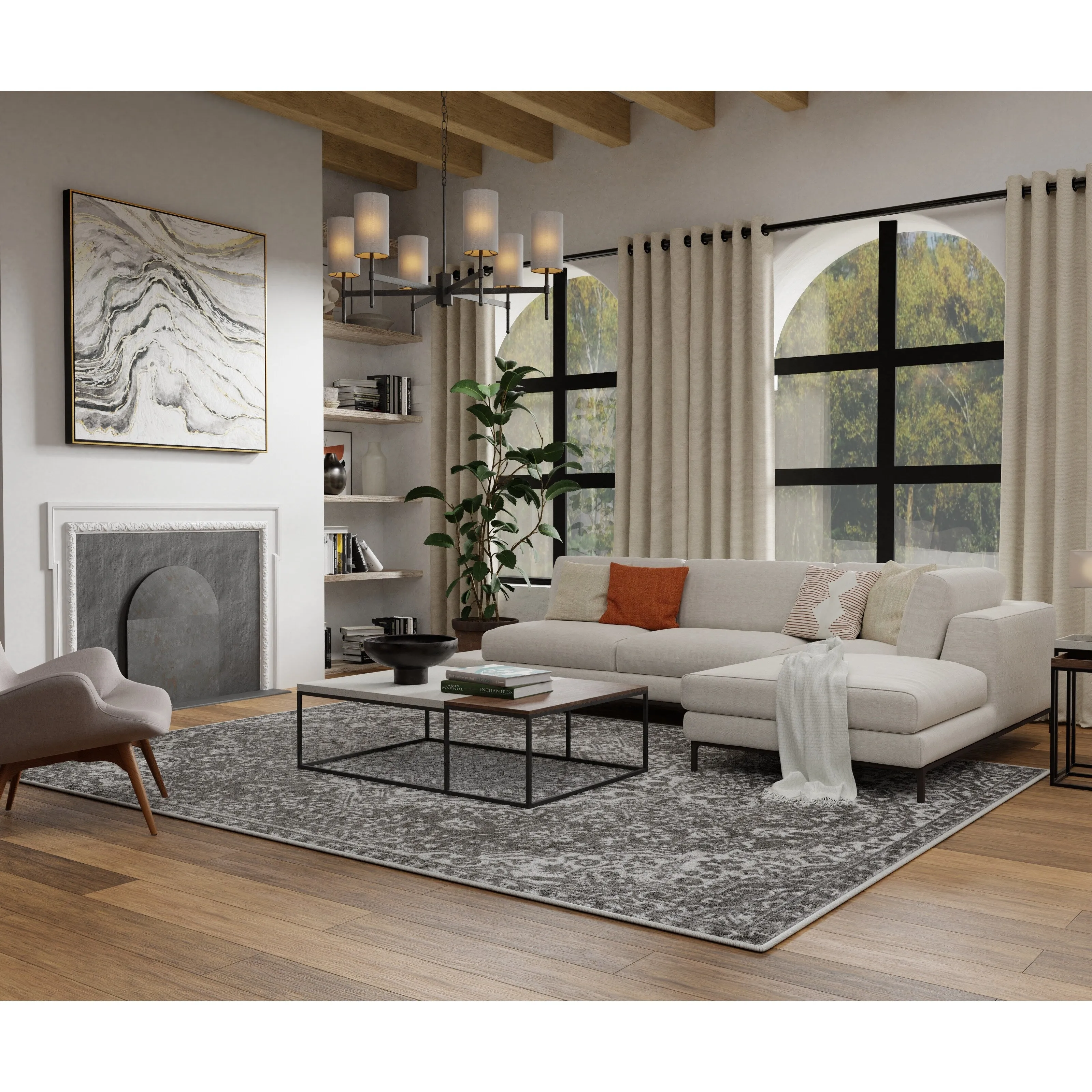 Loomaknoti Rhane Valeina Gray Area Rug