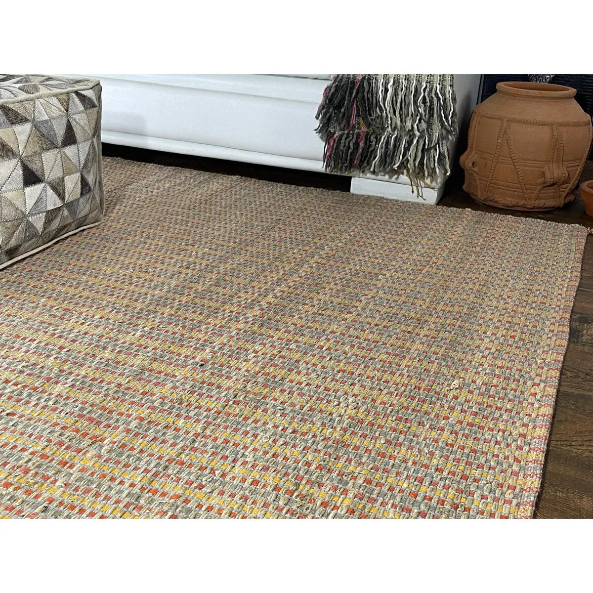 Loominaire Handmade Carpet Manila Hemp. Cotton Natural Fiber Easy Maintenance Rug