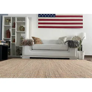 Loominaire Handmade Carpet Manila Hemp. Cotton Natural Fiber Easy Maintenance Rug