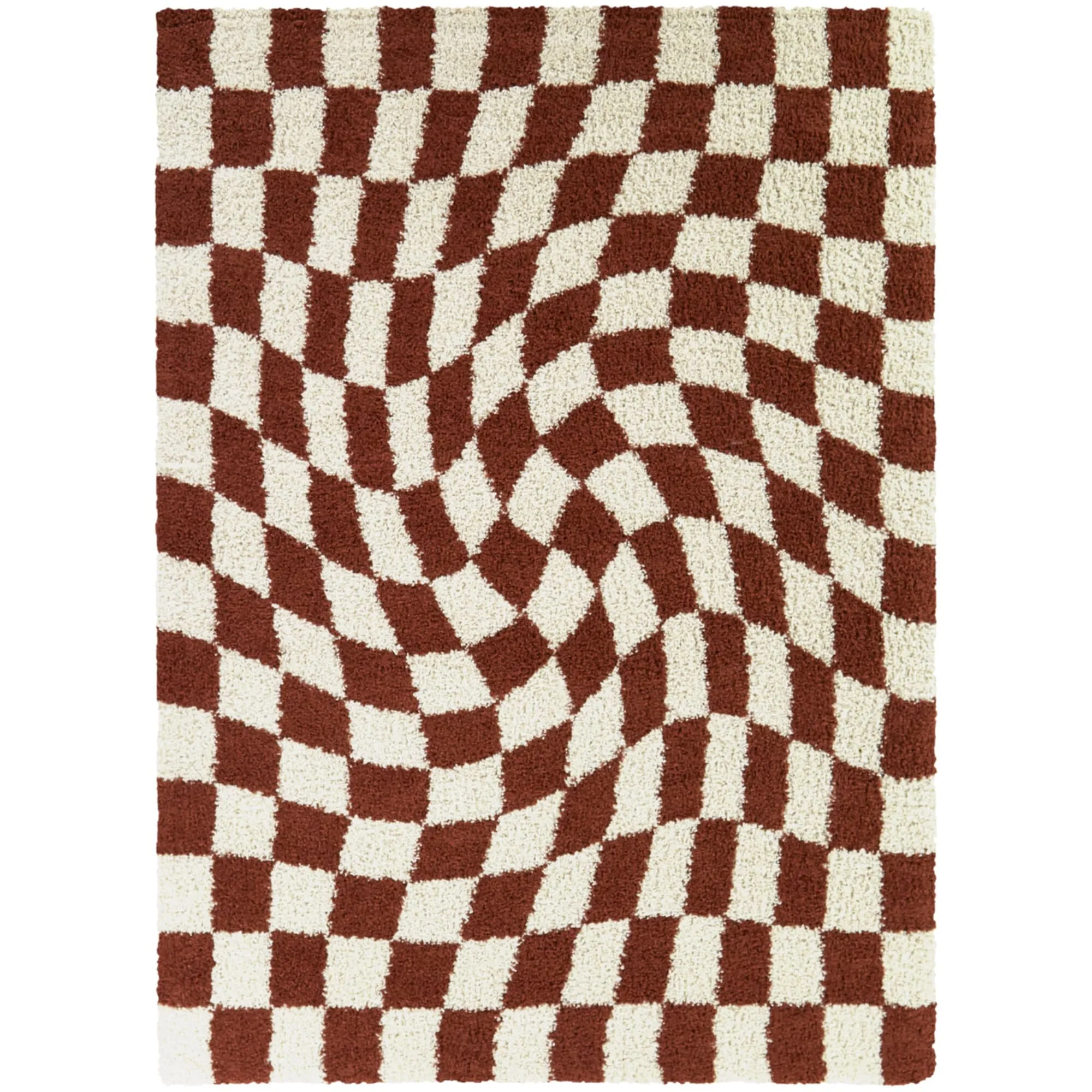 Luther Abstract Checkered Modern Shag Area Rug