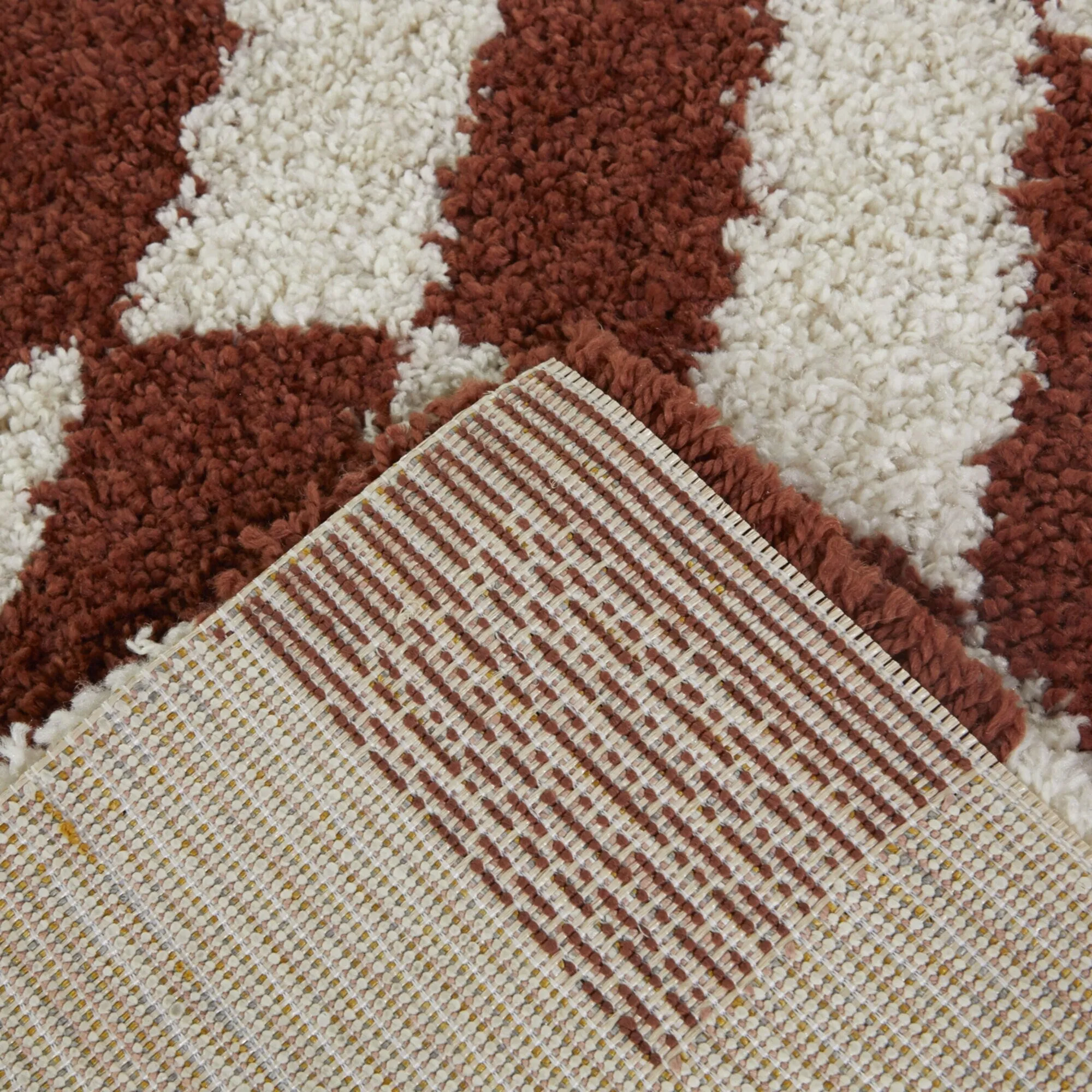 Luther Abstract Checkered Modern Shag Area Rug