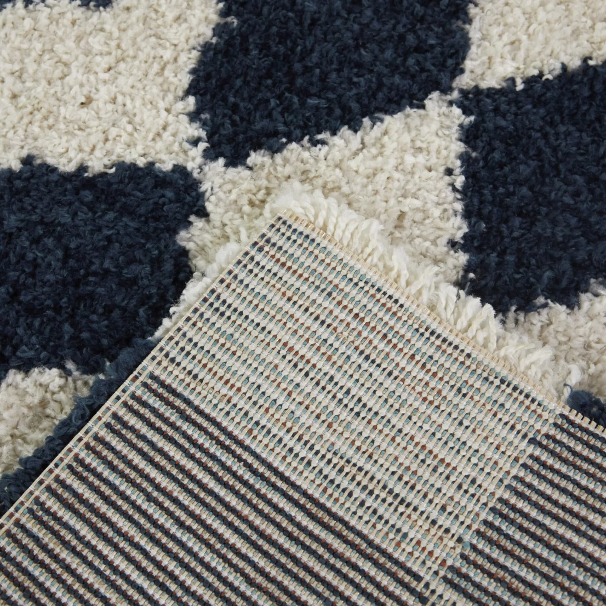 Luther Abstract Checkered Modern Shag Area Rug
