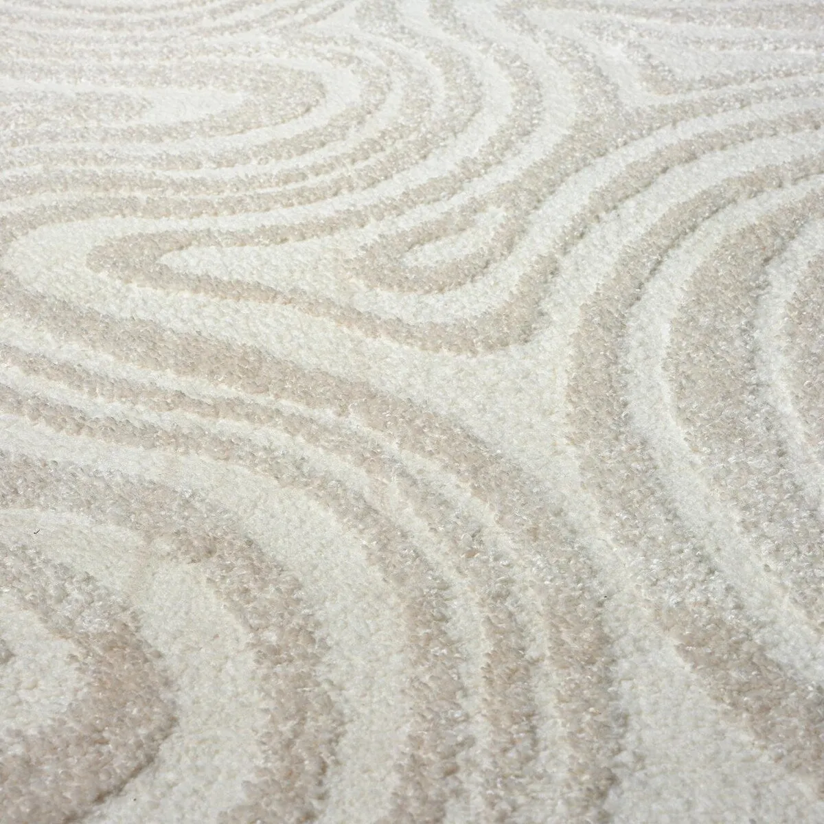 Luxe Weavers Geometric Swirl Cream Area Rug. Stain Resistant Carpet