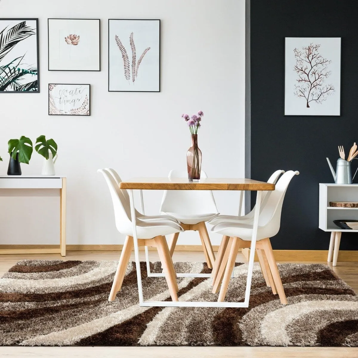 Luxe Weavers Geometric Swirl Shag Area Rug