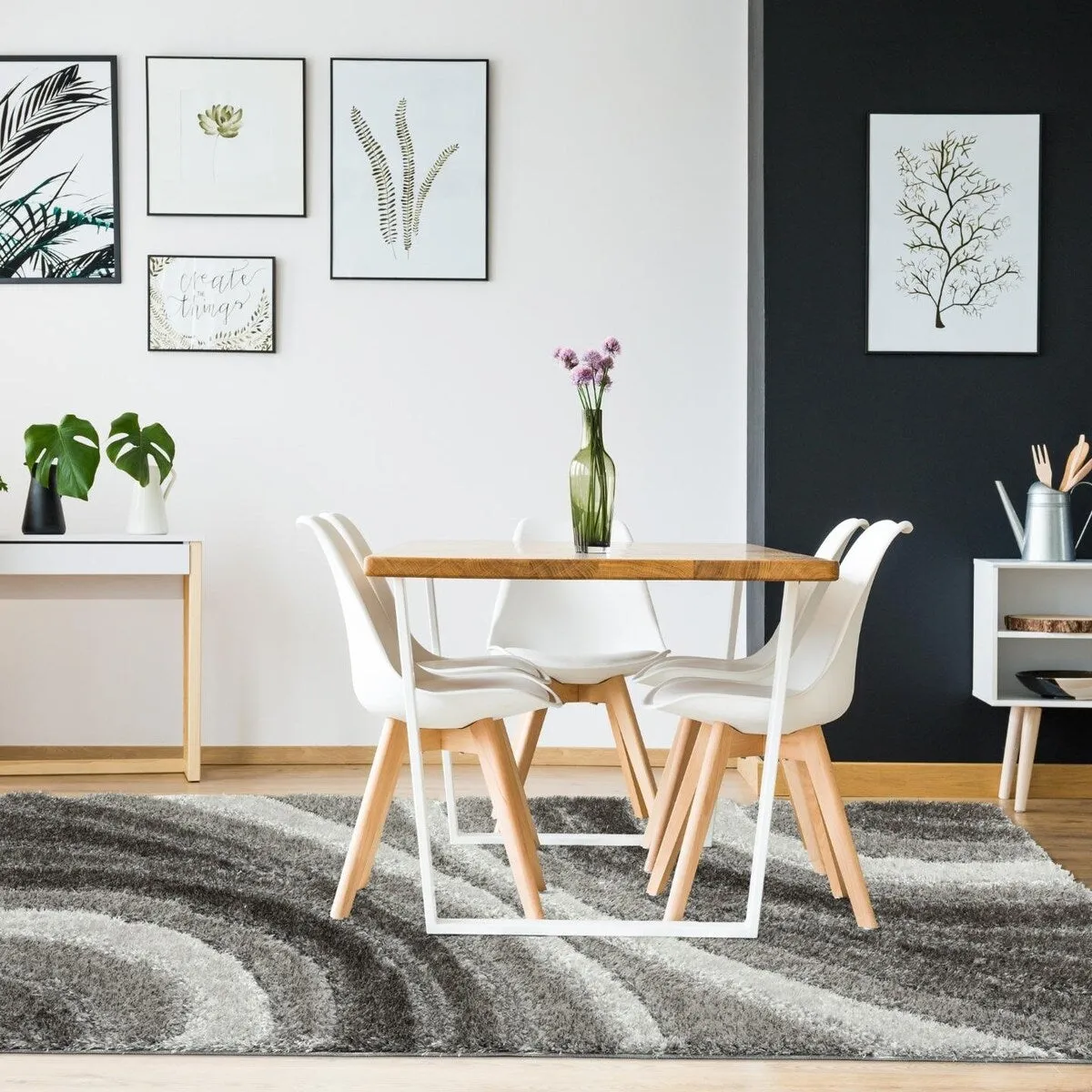 Luxe Weavers Geometric Swirl Shag Area Rug