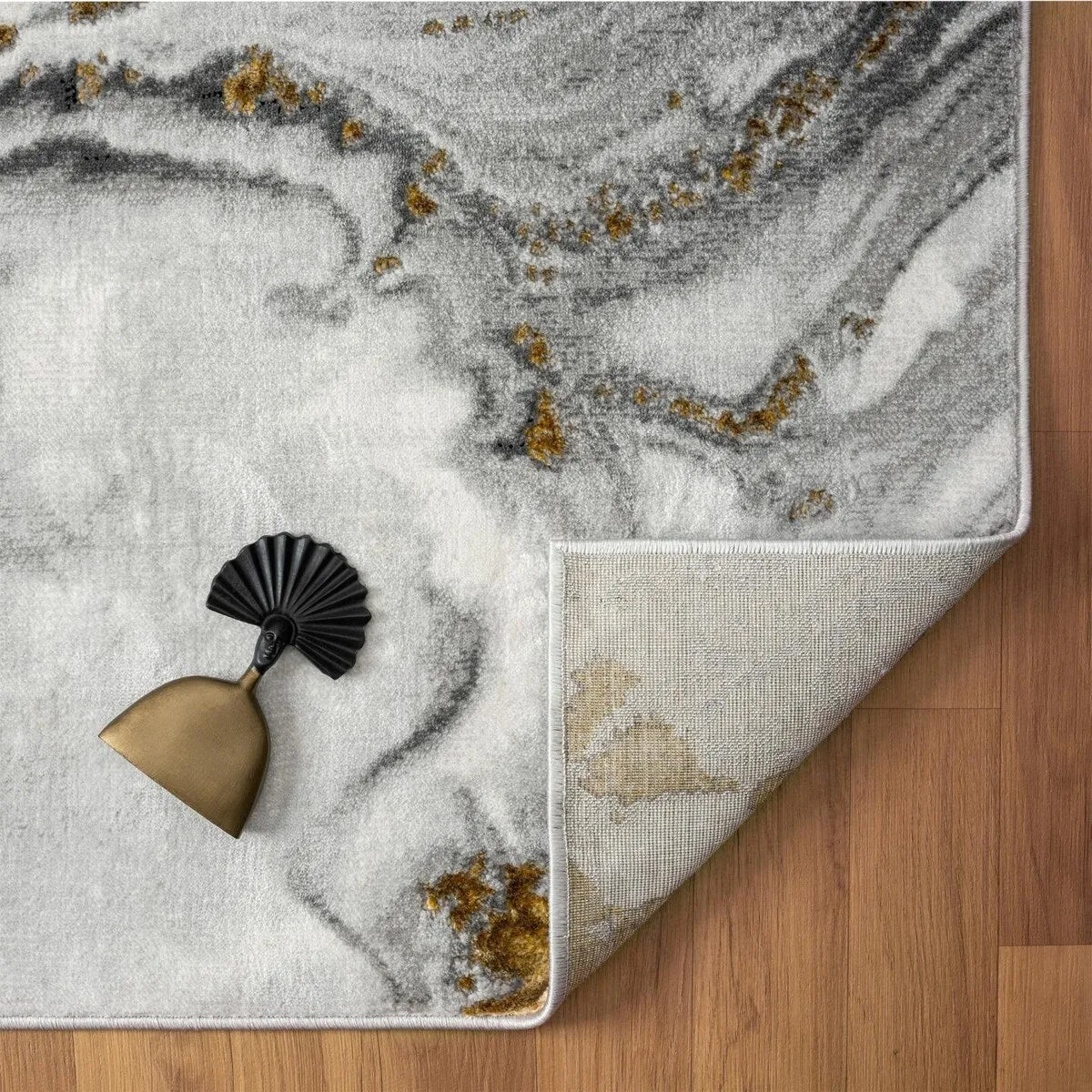 Luxe Weavers Marble Effect Abstract Area Rug. Stain-Resistant Carpet