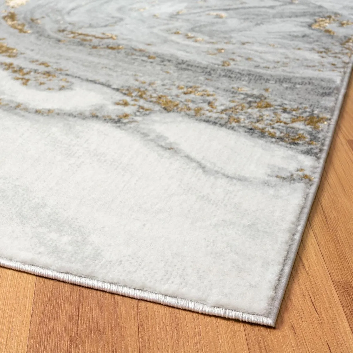 Luxe Weavers Marble Effect Abstract Area Rug. Stain-Resistant Carpet
