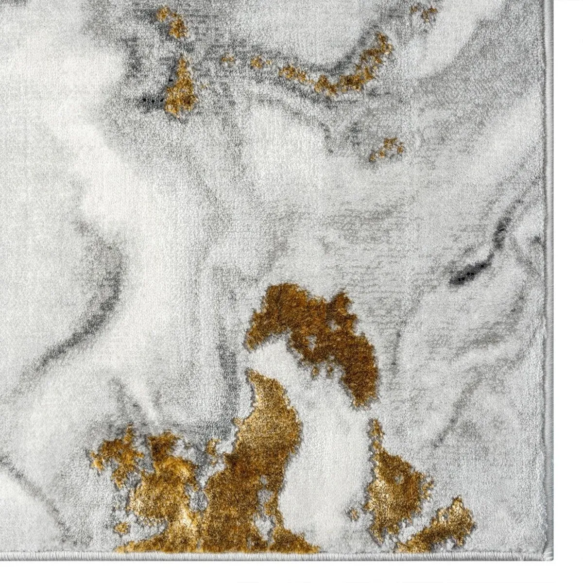 Luxe Weavers Marble Effect Abstract Area Rug. Stain-Resistant Carpet