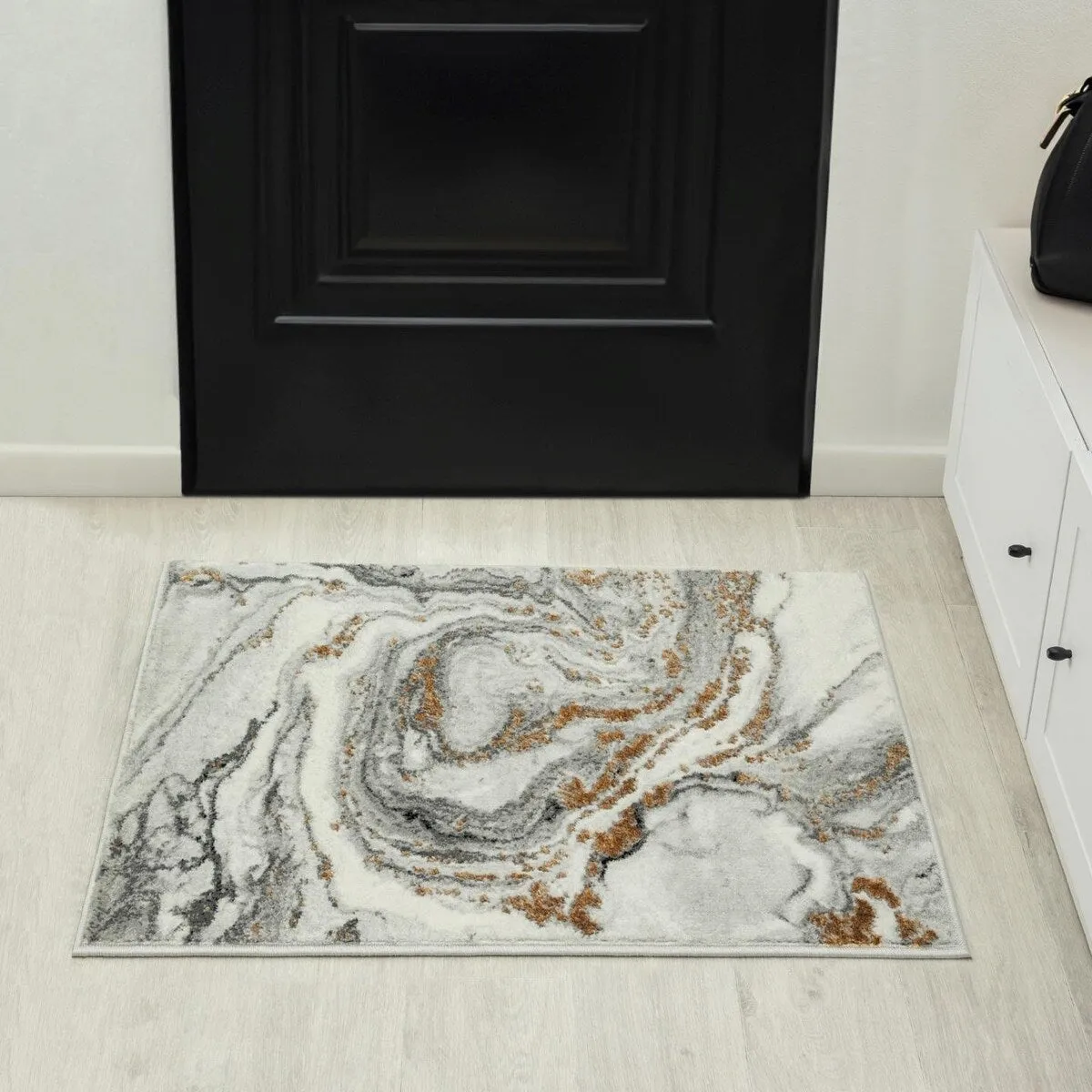 Luxe Weavers Marble Effect Abstract Area Rug. Stain-Resistant Carpet