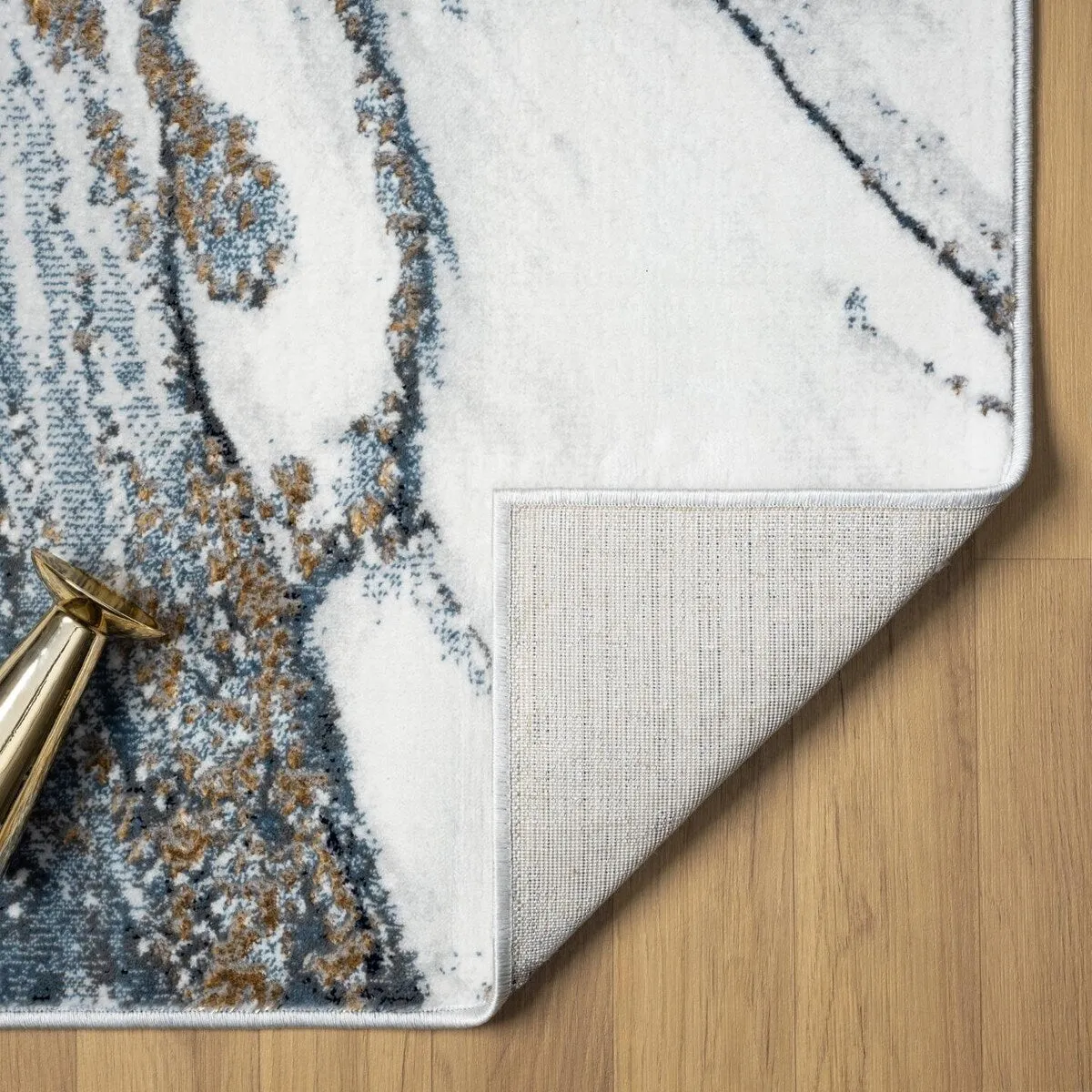 Luxe Weavers Marble Effect Abstract Area Rug. Stain-Resistant Carpet