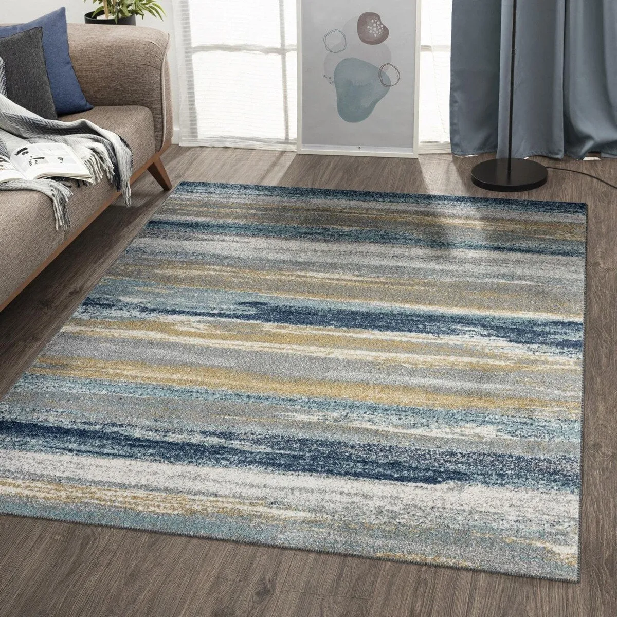 Luxe Weavers Modern Abstract Stripe Area Rug