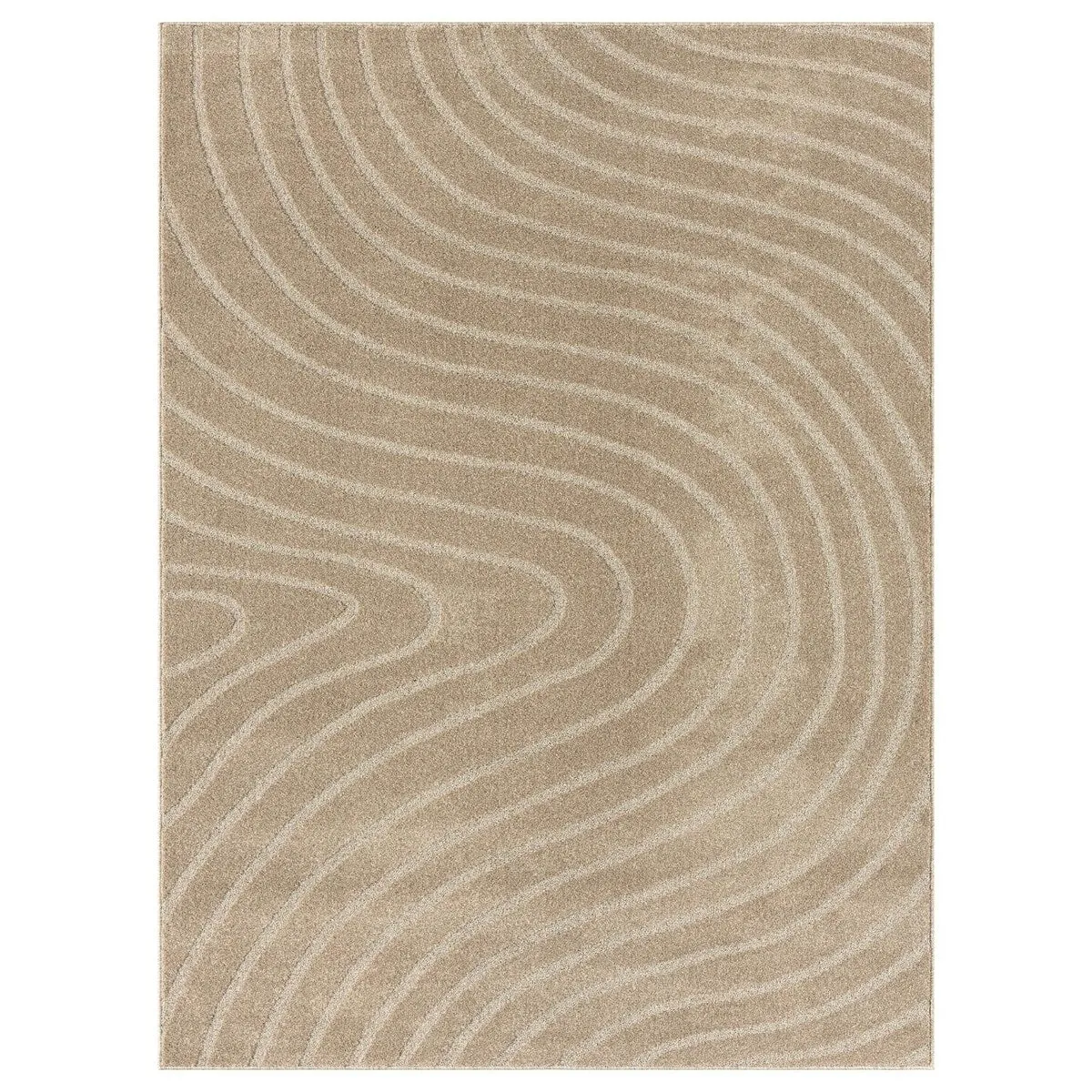 Luxe Weavers Modern Geometric Wave Area Rug. Stain Resistant Carpet