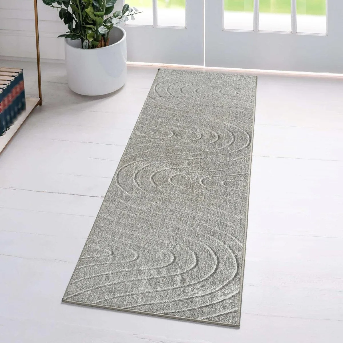Luxe Weavers Modern Geometric Wave Area Rug. Stain Resistant Carpet