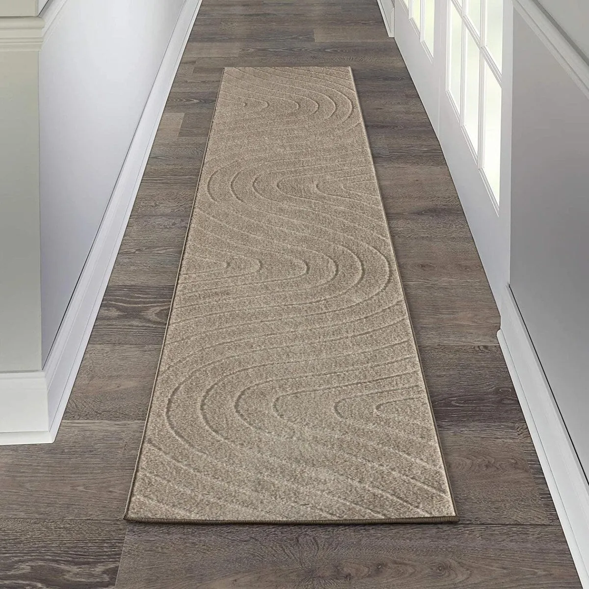 Luxe Weavers Modern Geometric Wave Area Rug. Stain Resistant Carpet