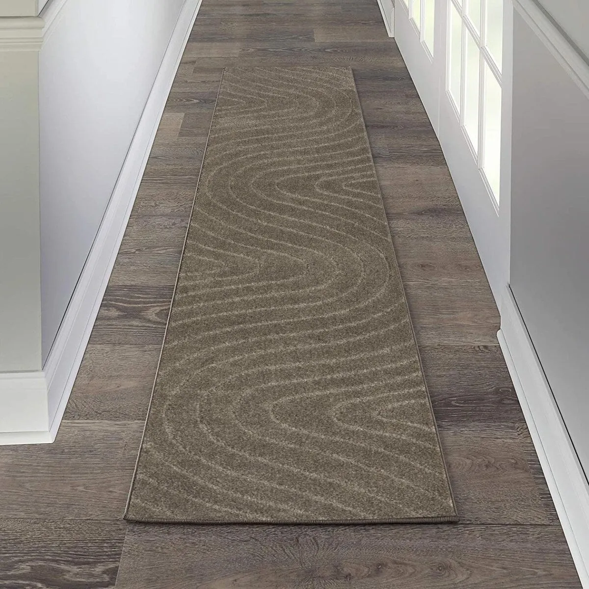 Luxe Weavers Modern Geometric Wave Area Rug. Stain Resistant Carpet