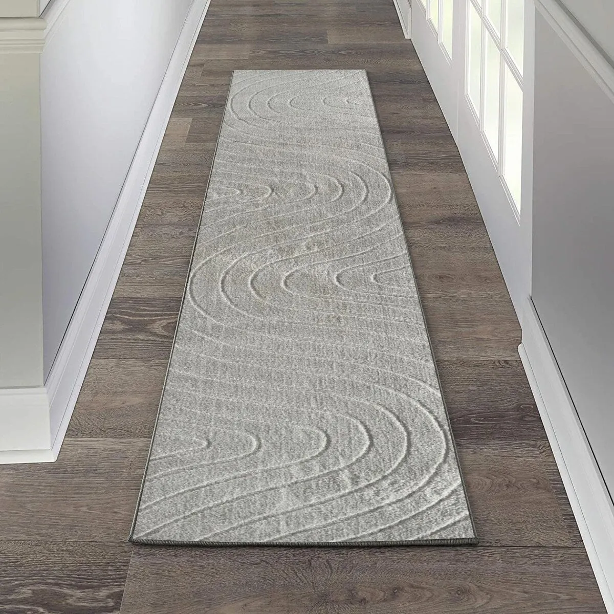 Luxe Weavers Modern Geometric Wave Area Rug. Stain Resistant Carpet
