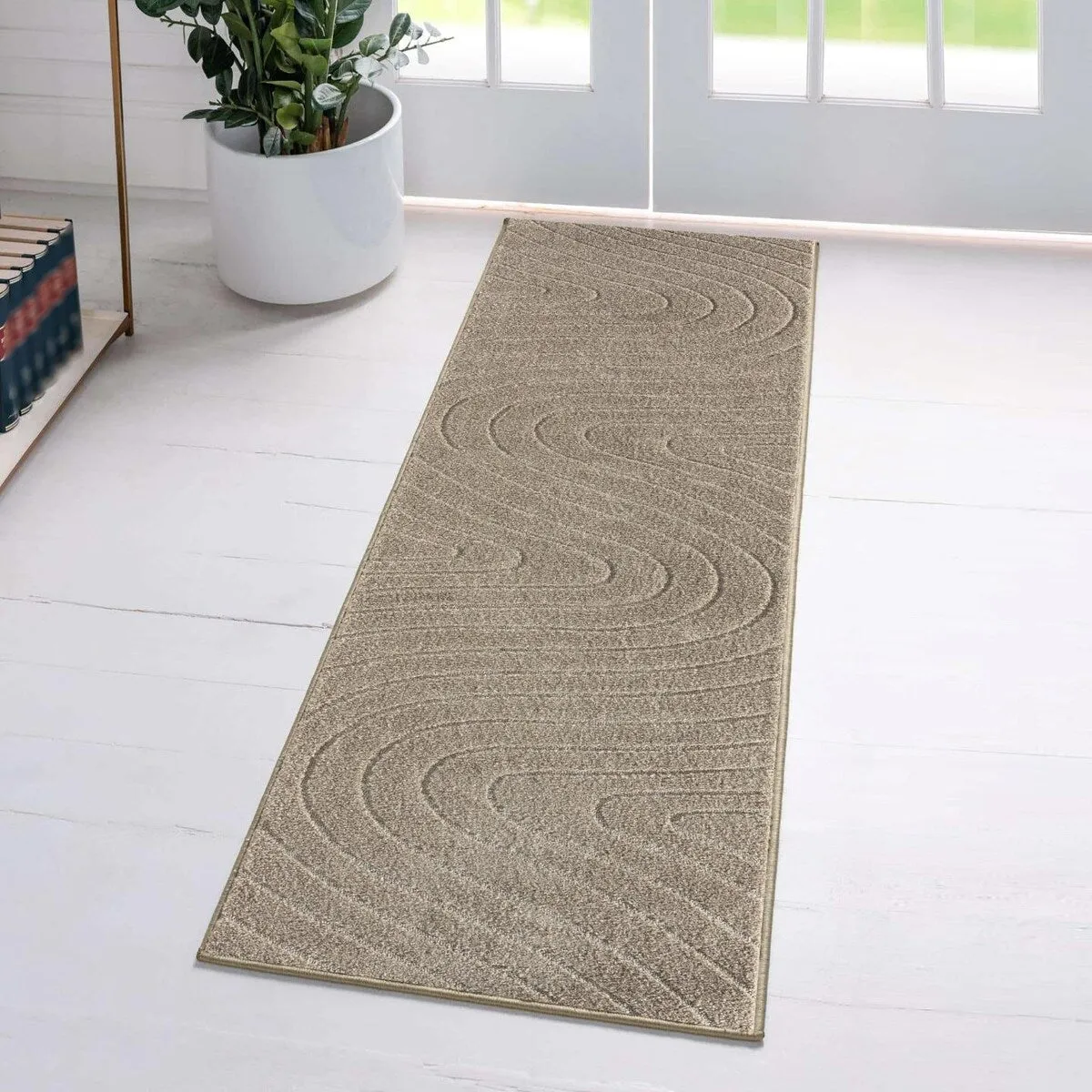 Luxe Weavers Modern Geometric Wave Area Rug. Stain Resistant Carpet