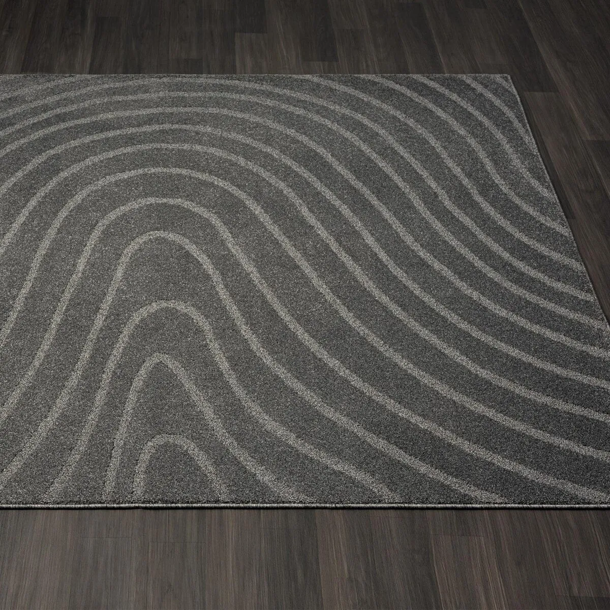 Luxe Weavers Modern Geometric Wave Area Rug. Stain Resistant Carpet