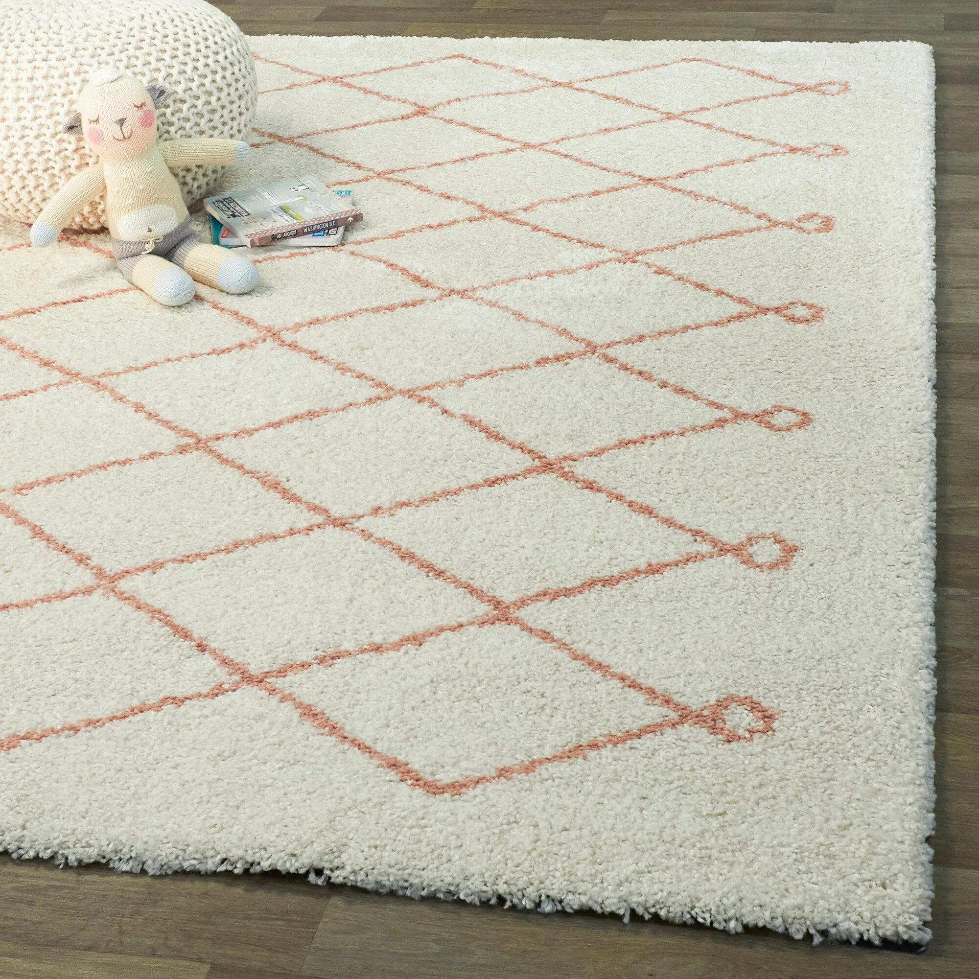 Mabelle Trellis Shag Area Rug