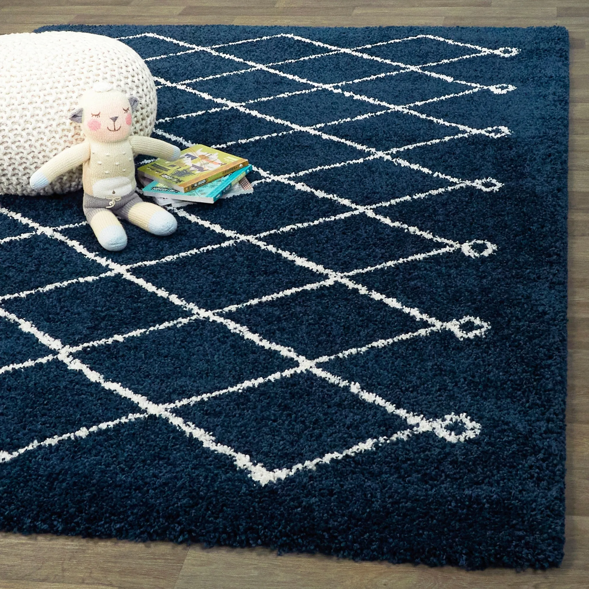 Mabelle Trellis Shag Area Rug