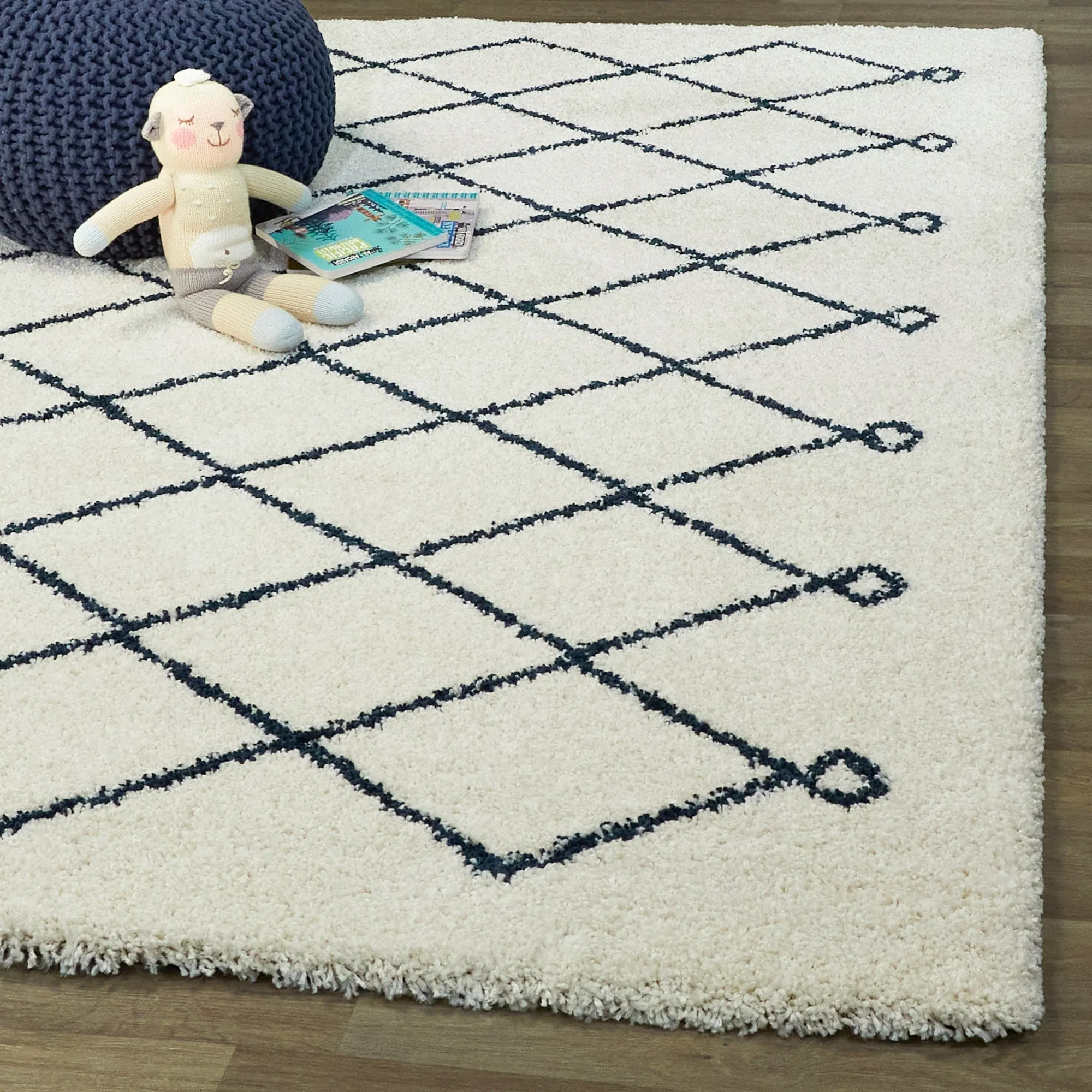 Mabelle Trellis Shag Area Rug