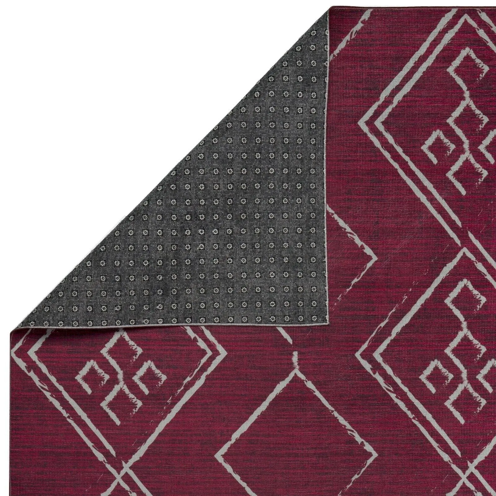 Machine Washable Area Rug With Non-Slip Backing - Stain Resistant - Eco-Friendly Aspen Tribal Moroccan Bohemian Design