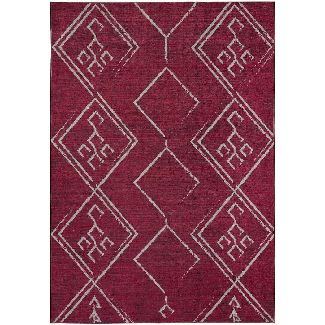Machine Washable Area Rug With Non-Slip Backing - Stain Resistant - Eco-Friendly Aspen Tribal Moroccan Bohemian Design