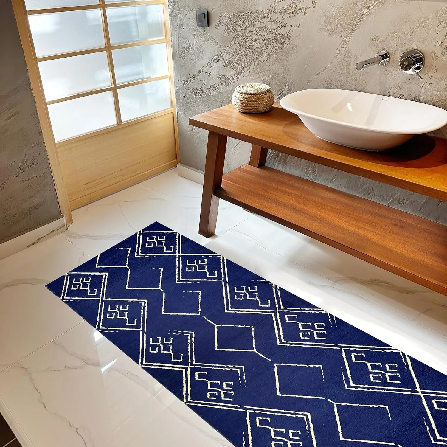 Machine Washable Area Rug With Non-Slip Backing - Stain Resistant - Eco-Friendly Aspen Tribal Moroccan Bohemian Design