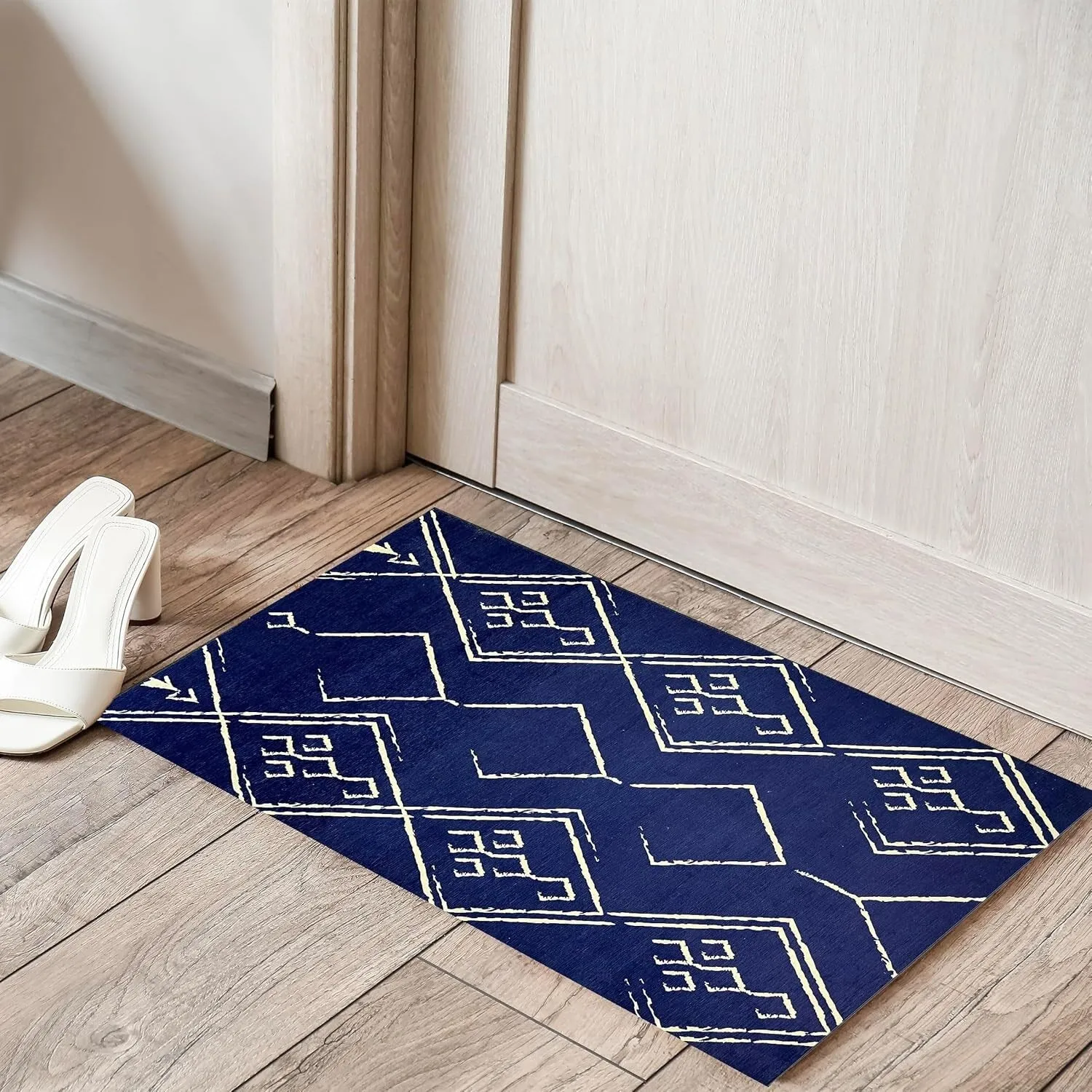 Machine Washable Area Rug With Non-Slip Backing - Stain Resistant - Eco-Friendly Aspen Tribal Moroccan Bohemian Design