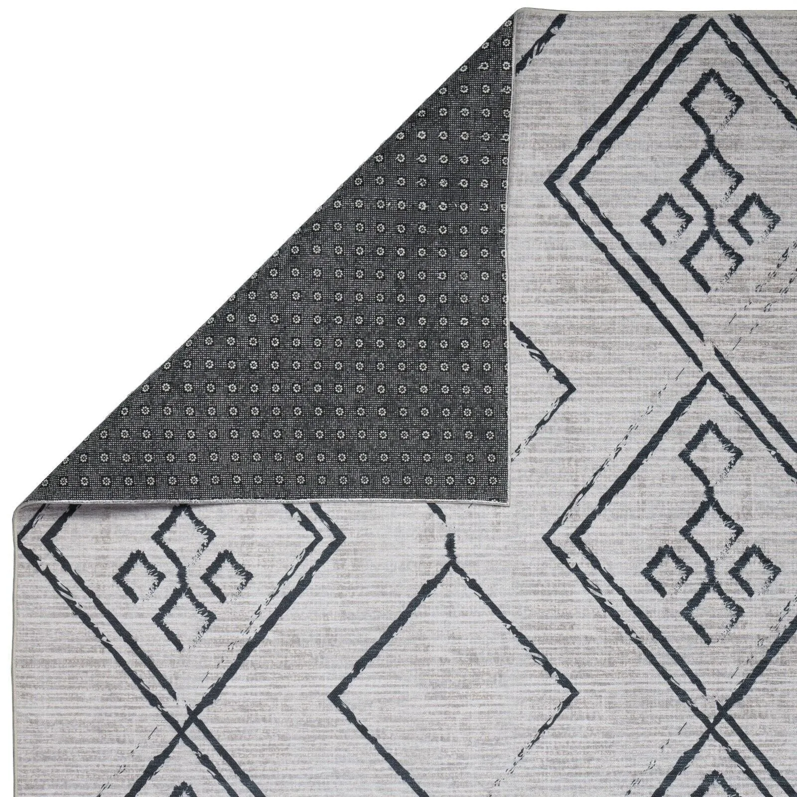 Machine Washable Area Rug With Non-Slip Backing - Stain Resistant - Eco-Friendly Aspen Tribal Moroccan Bohemian Design