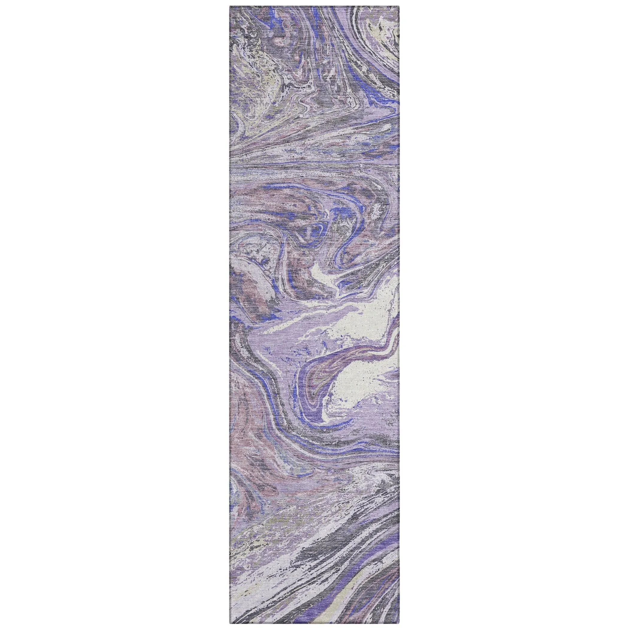 Machine Washable Indoor/ Outdoor Abstract Brushstroke Chantille Rug