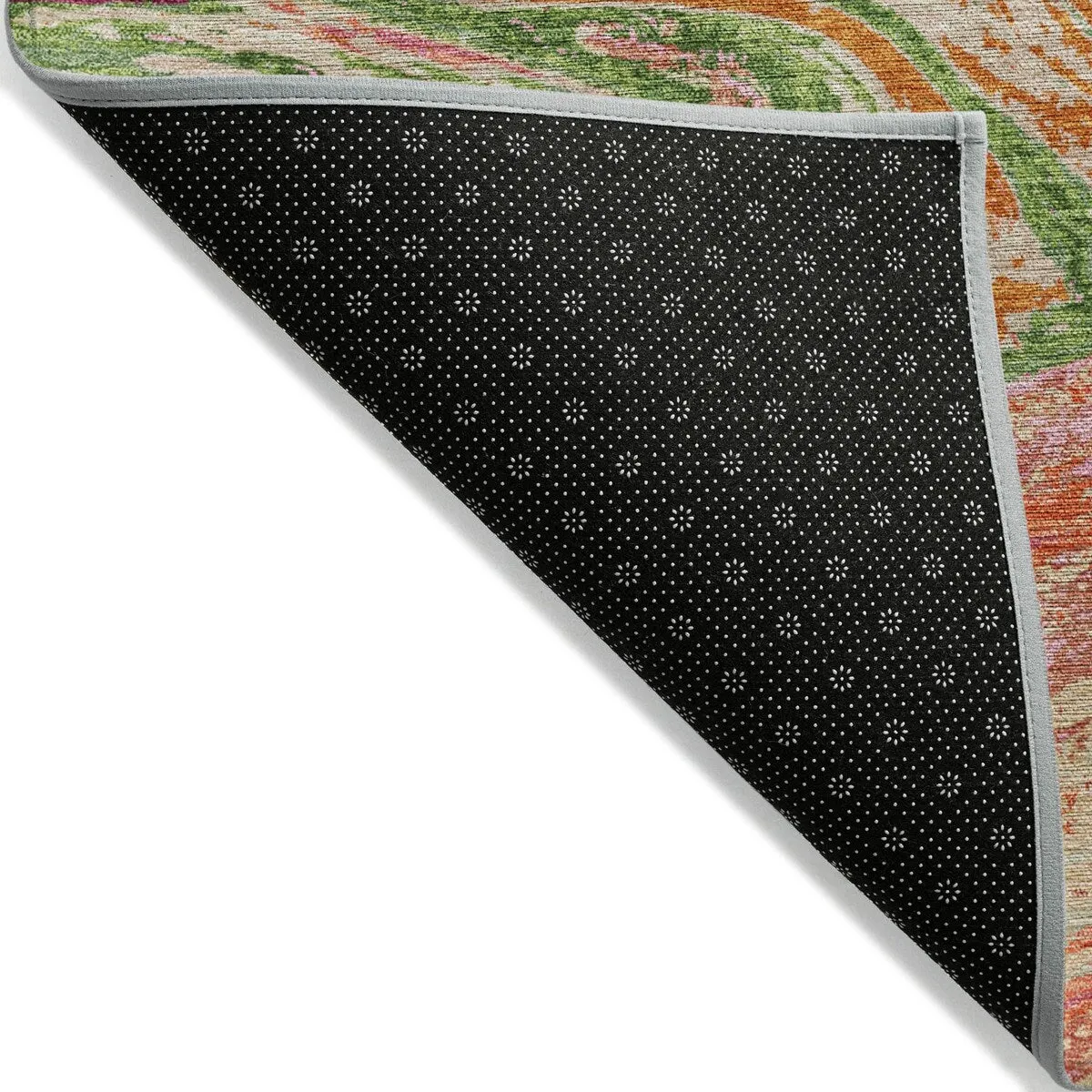 Machine Washable Indoor/ Outdoor Abstract Brushstroke Chantille Rug