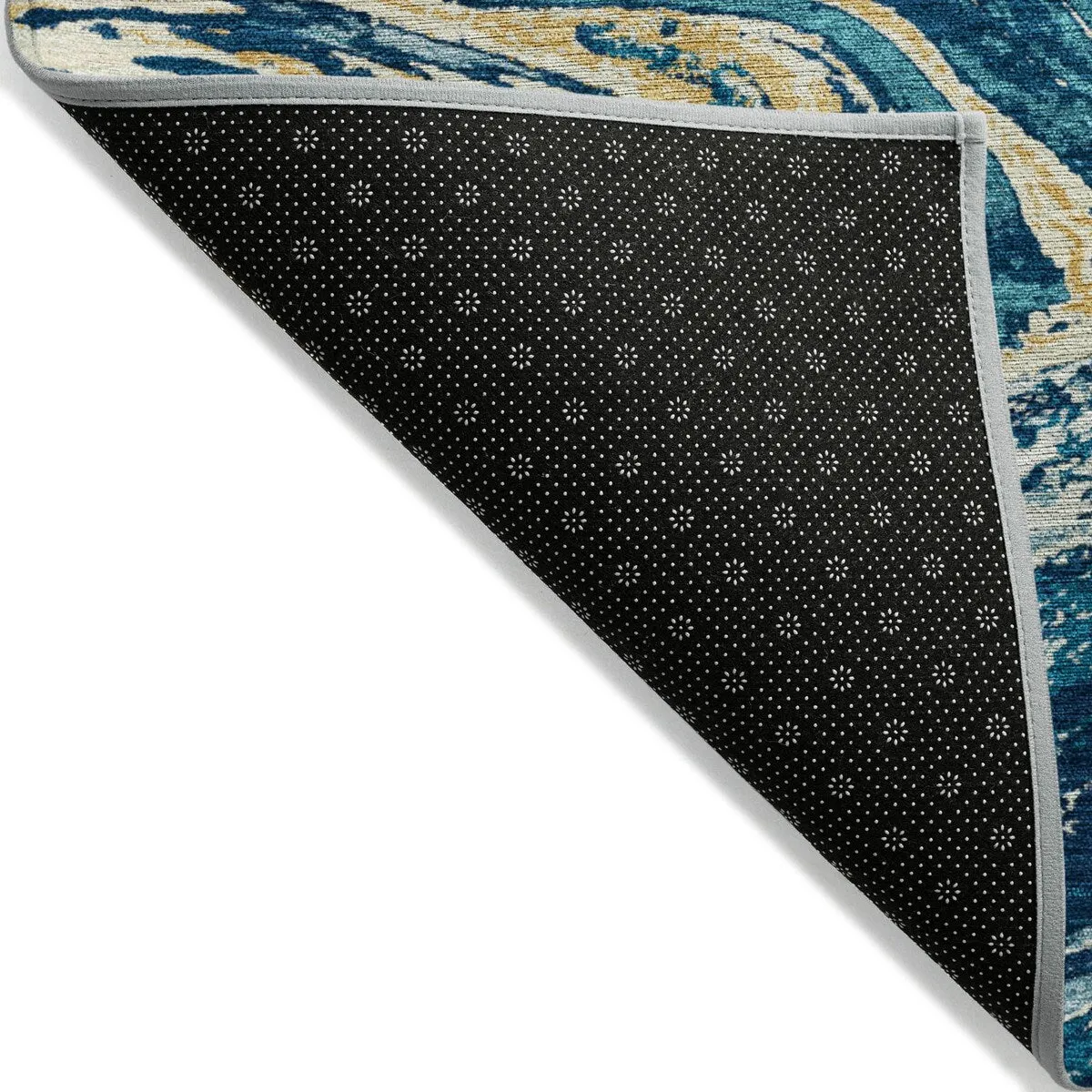 Machine Washable Indoor/ Outdoor Abstract Brushstroke Chantille Rug