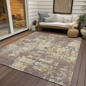 Machine Washable Indoor/ Outdoor Abstract Chantille Rug
