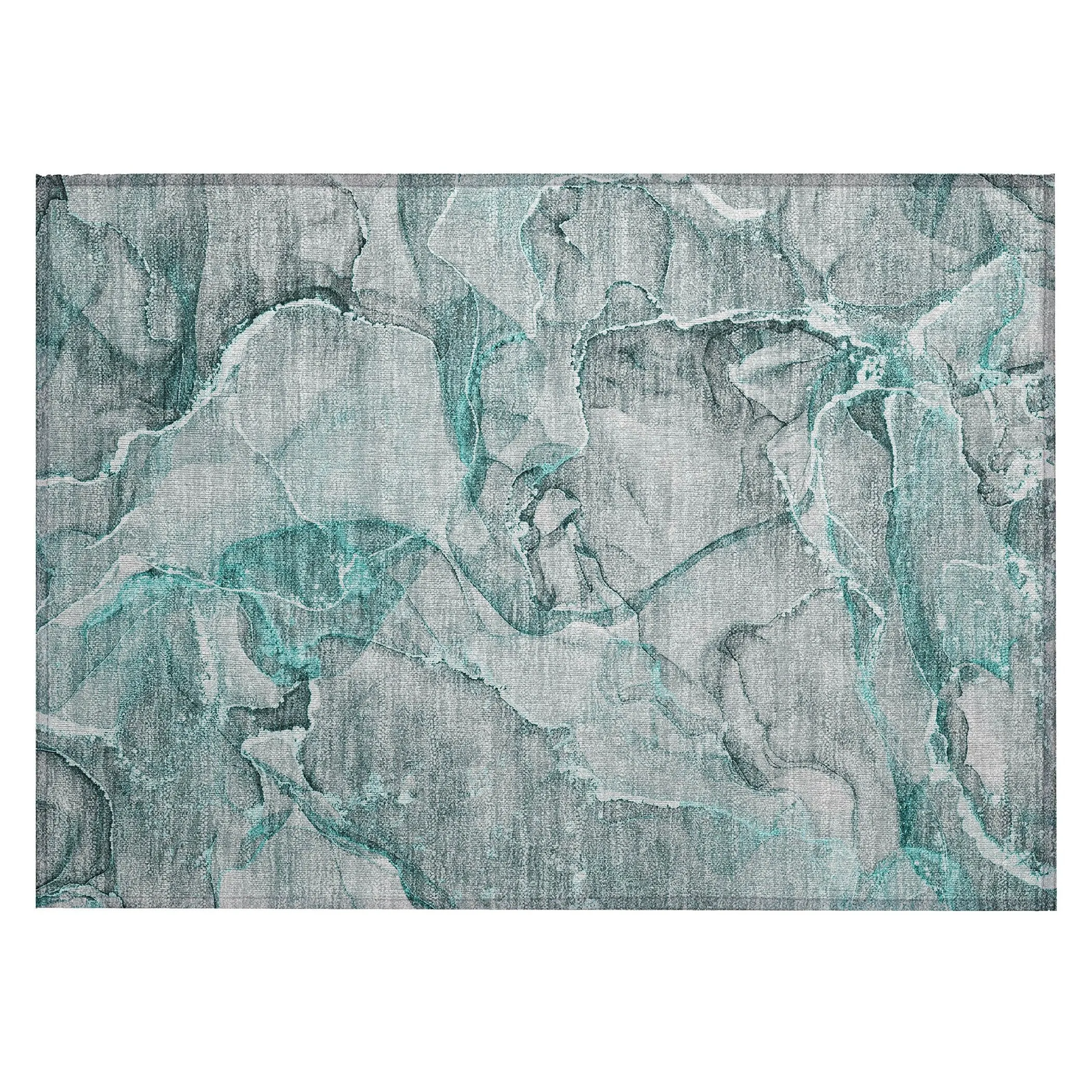 Machine Washable Indoor/ Outdoor Abstract Chantille Rug