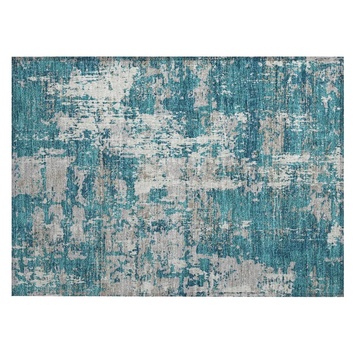 Machine Washable Indoor/ Outdoor Abstract Chantille Rug