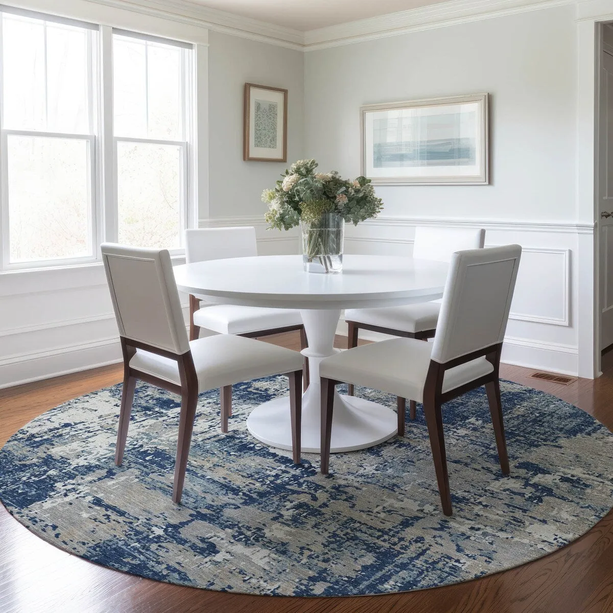 Machine Washable Indoor/ Outdoor Abstract Chantille Rug