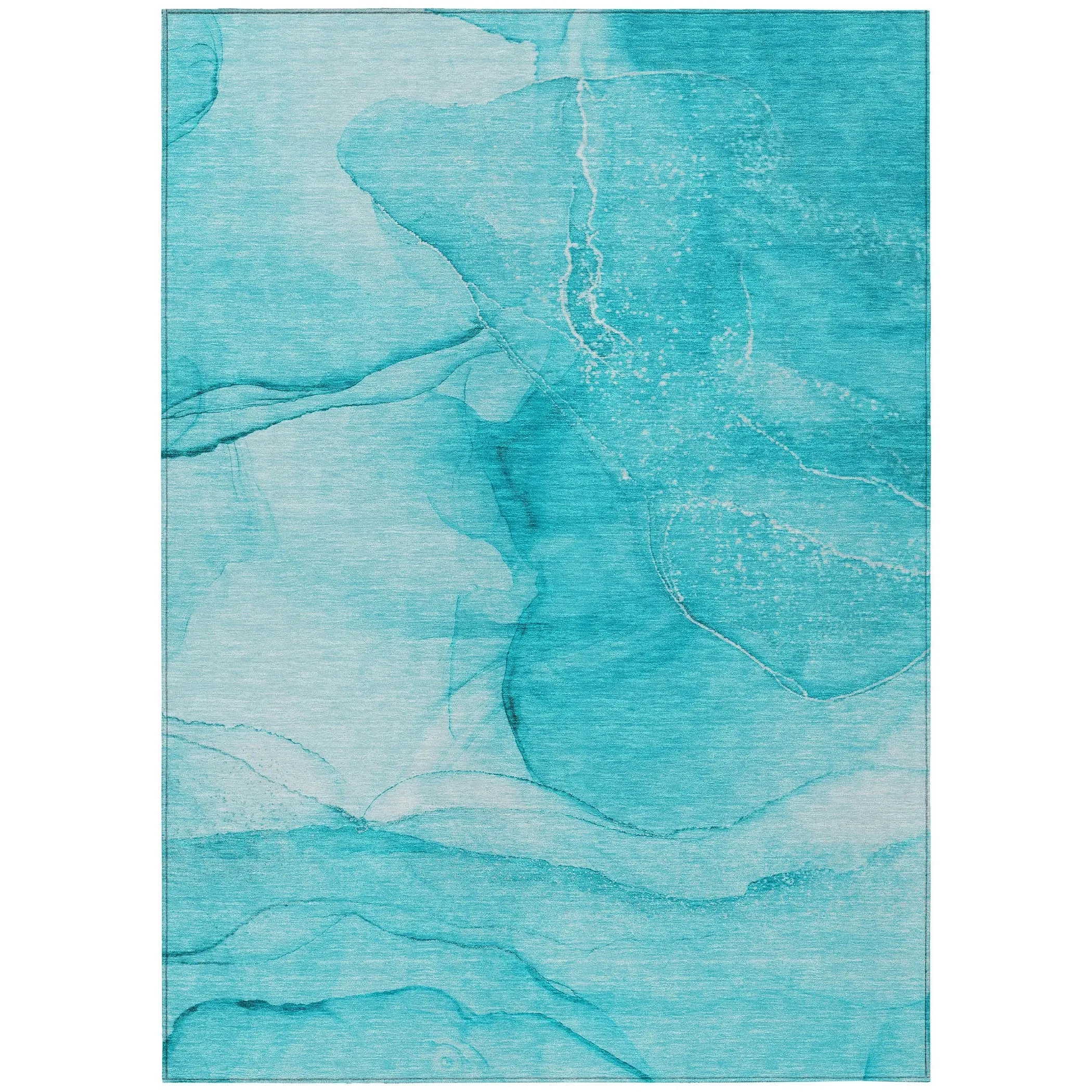 Machine Washable Indoor/ Outdoor Abstract Chantille Rug