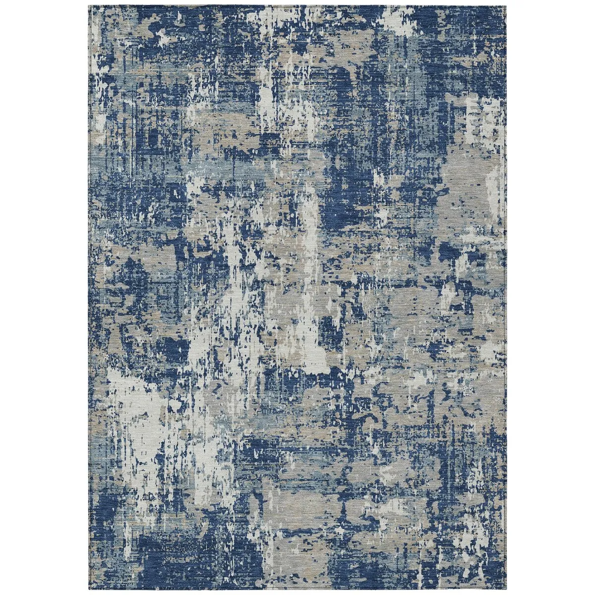 Machine Washable Indoor/ Outdoor Abstract Chantille Rug