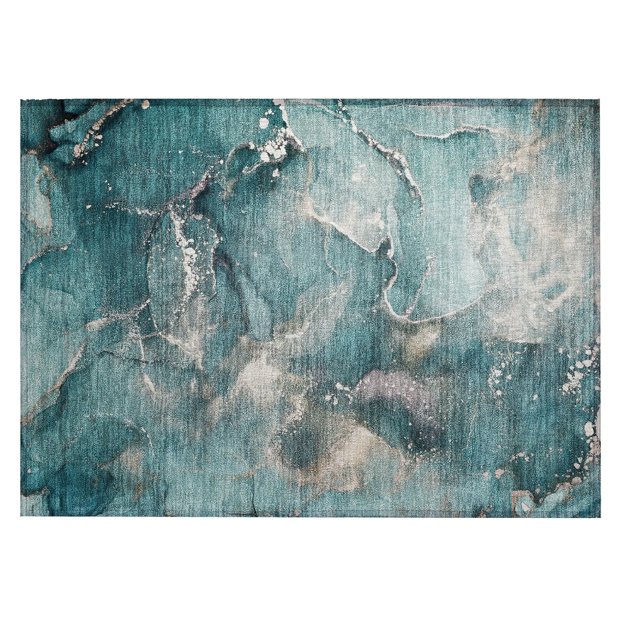 Machine Washable Indoor/ Outdoor Abstract Chantille Rug