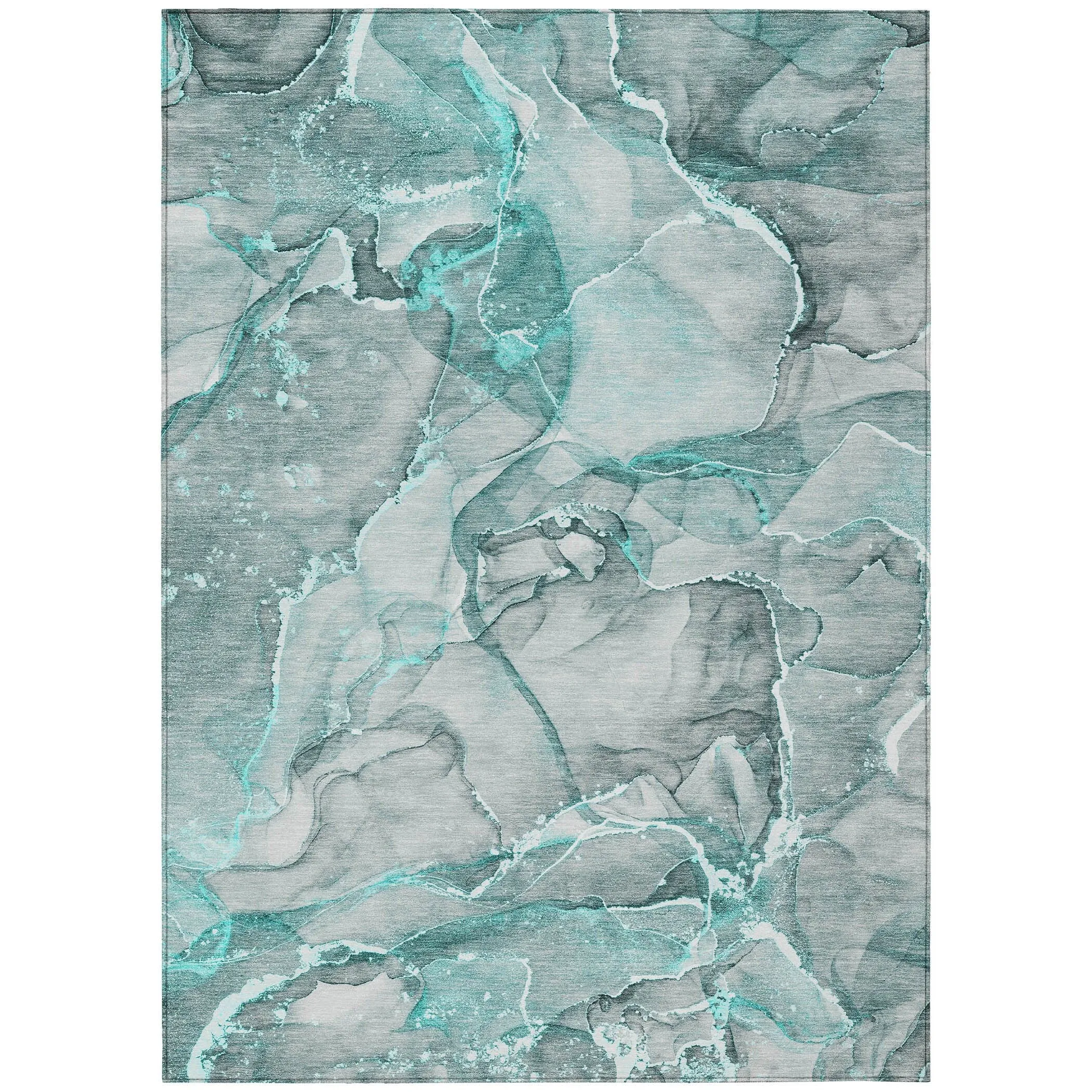 Machine Washable Indoor/ Outdoor Abstract Chantille Rug