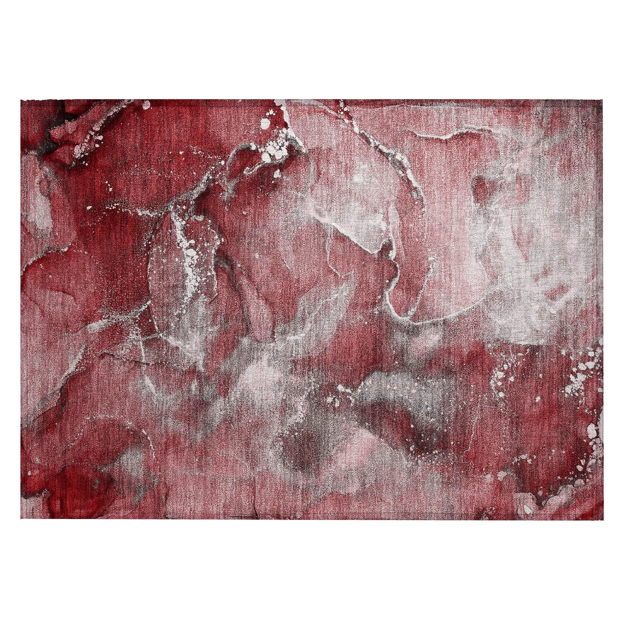 Machine Washable Indoor/ Outdoor Abstract Chantille Rug