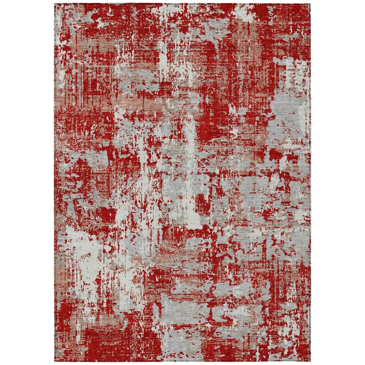 Machine Washable Indoor/ Outdoor Abstract Chantille Rug