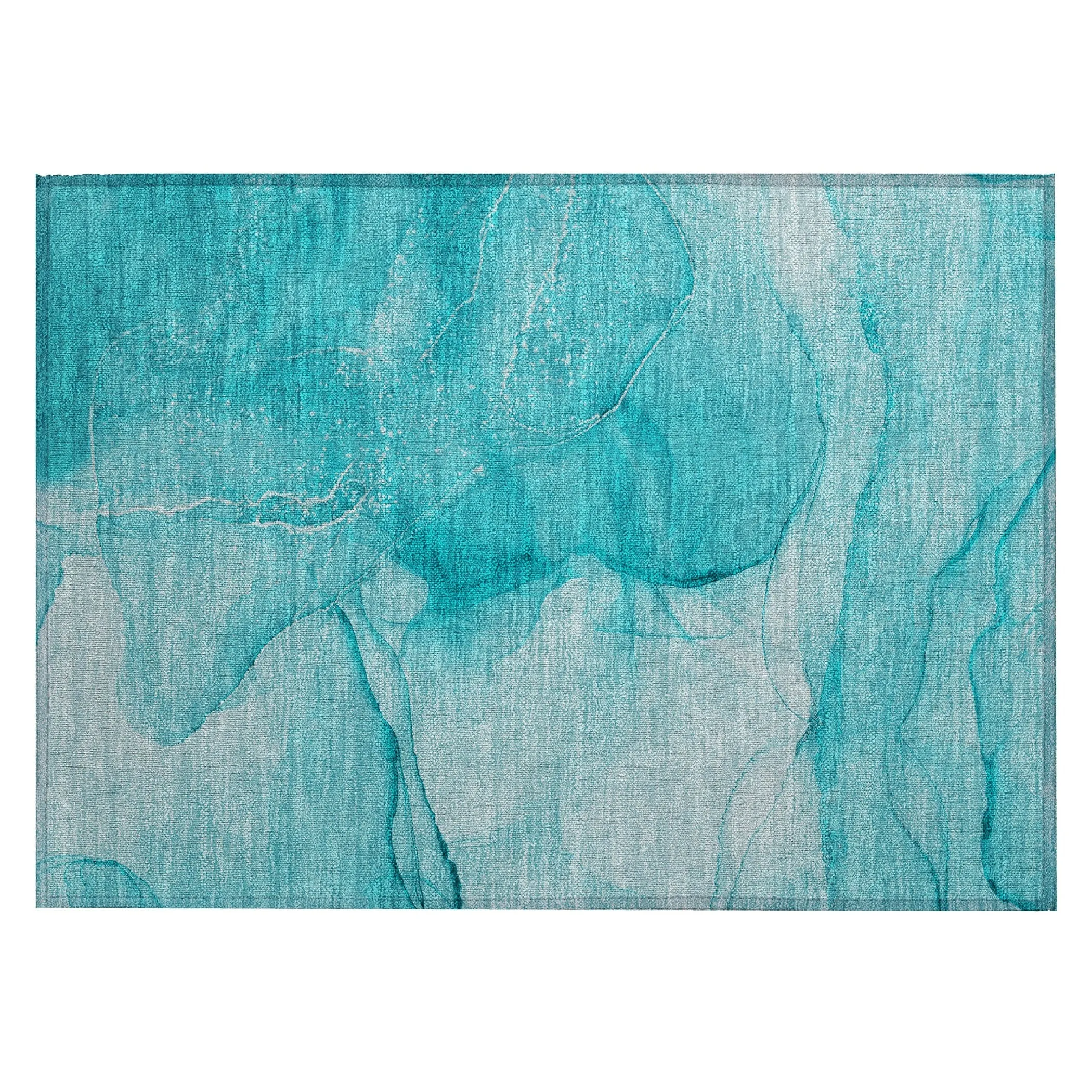 Machine Washable Indoor/ Outdoor Abstract Chantille Rug