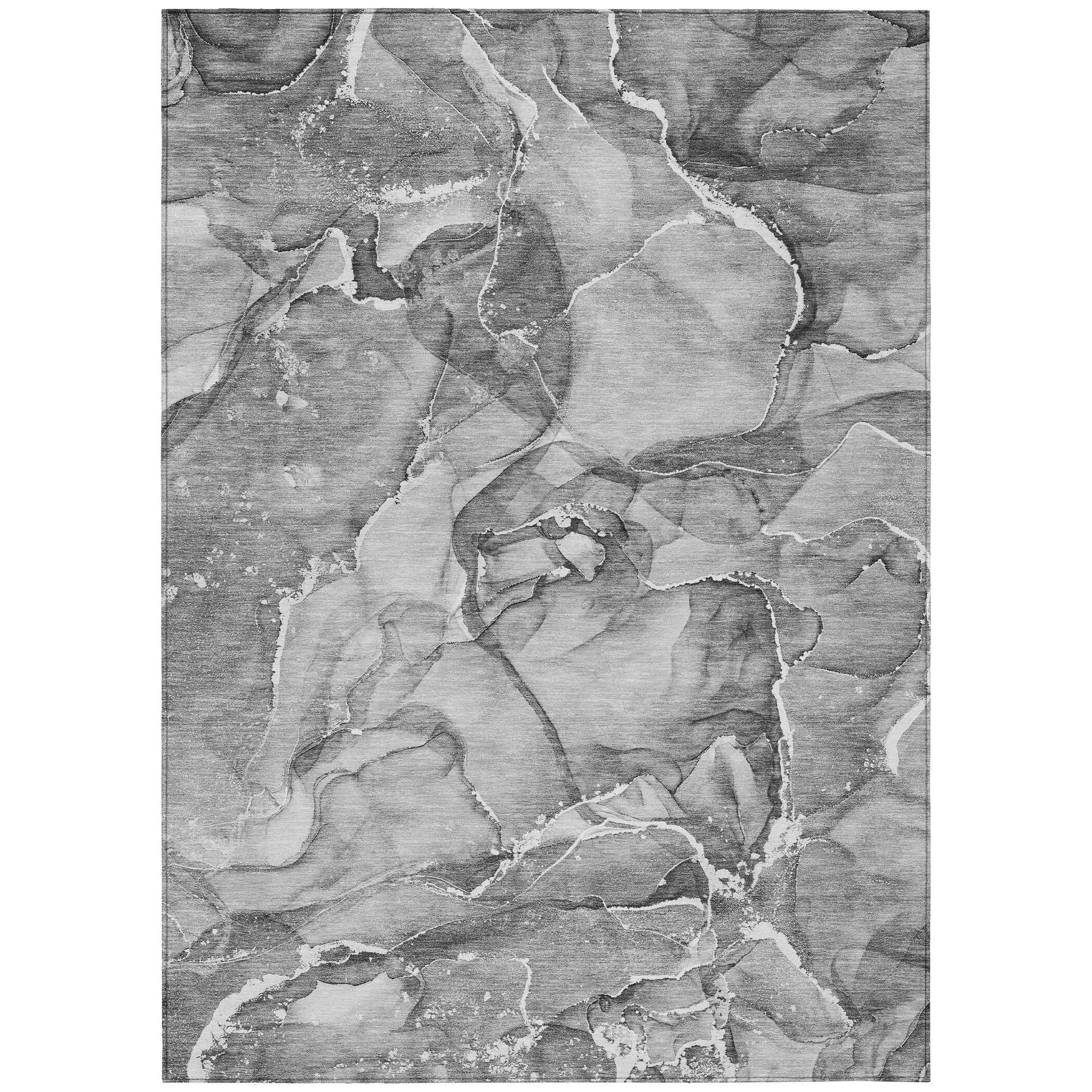 Machine Washable Indoor/ Outdoor Abstract Chantille Rug