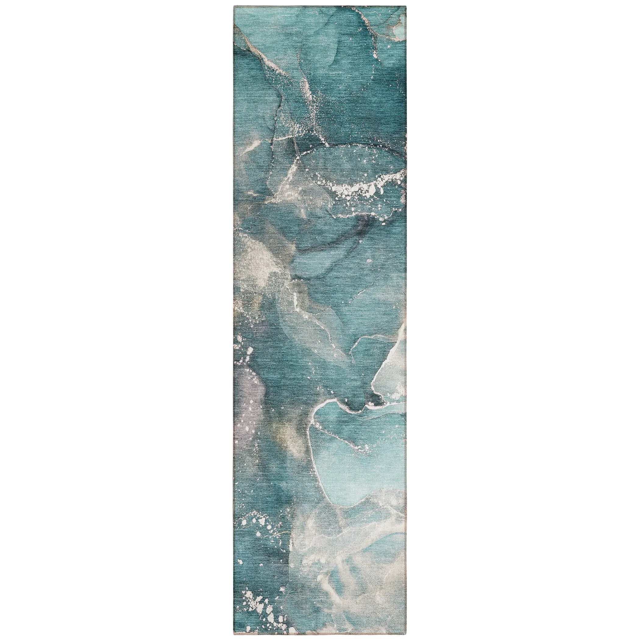 Machine Washable Indoor/ Outdoor Abstract Chantille Rug