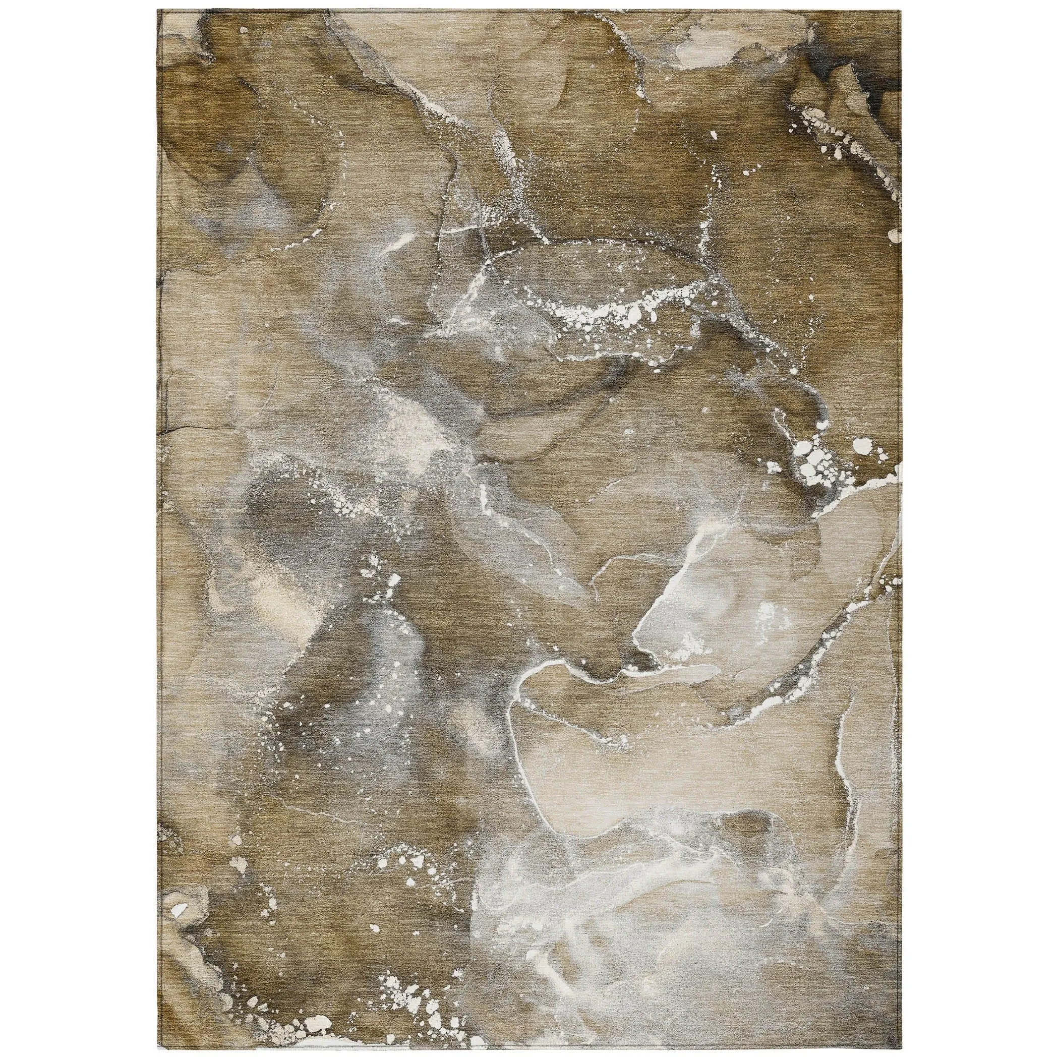 Machine Washable Indoor/ Outdoor Abstract Chantille Rug
