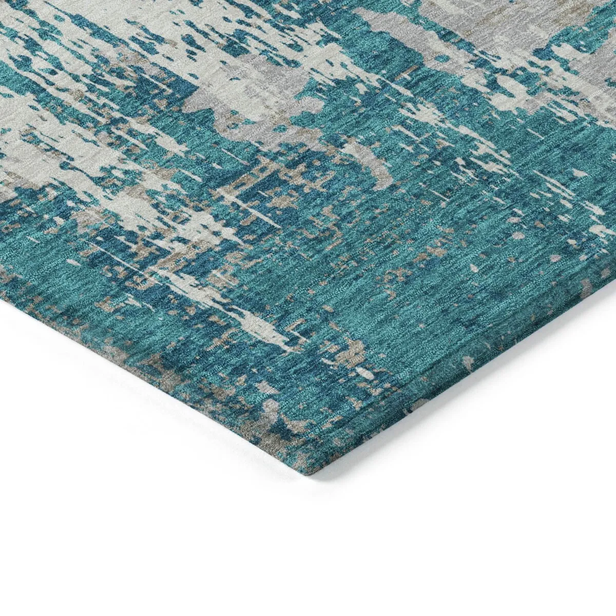 Machine Washable Indoor/ Outdoor Abstract Chantille Rug